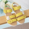 thumbnail image 3 of BOBOGOJP Toddler Kids Baby Girls Flower Rubber Sandals Non-Slip Shoes Cross Sandals Size 4 Toddler Sandals Girls Yellow for 12, 3 of 4