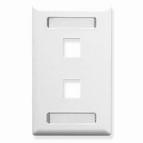 ICC IC107S02WH ID Faceplate 2 Ports Single Gang Outlet Box Hidden Screws White