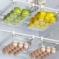 thumbnail image 5 of Kitchen Storage Box Fruit Vegetable Preservation Organizer Transparent Egg Container Under-shelf Refrigerator Drawer, 5 of 9