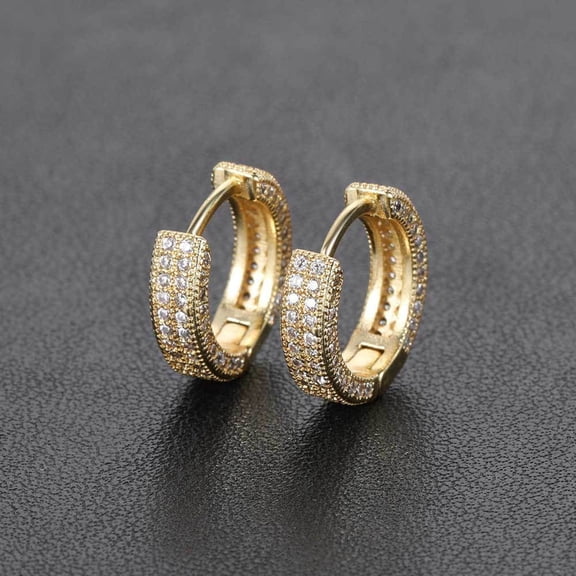 DESIGNICE Luxury Titanium Stud Earrings for Men&Women – Unisex Hip Hop Diamond-Look Jewelry,Hypoallergenic Lightweight Cz Earrings,Gift Box
