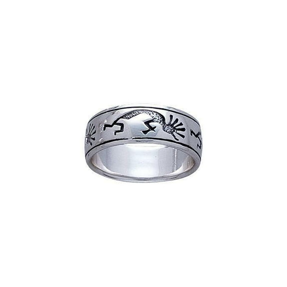 Kokopelli 925 Sterling Silver Ring Fine Spiritual Symbolism Jewelry