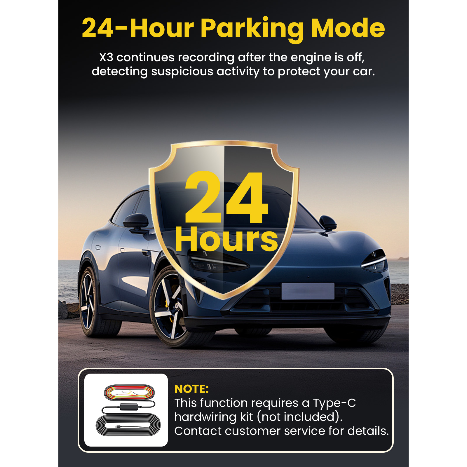 KHOCOEE X3 4K Front 1080P Rear Dual Dash Cam photo 6