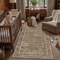 thumbnail image 3 of BERTHMEER 3x5 Washable Area Rug Living Room Brown Vintage Entryway Office Carpet Non-Slip Soft Low Pile Traditional Distressed Throw Rugs for Entrance Bathroom Dining Room, 3 of 6
