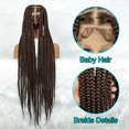 thumbnail image 3 of Full Lace Cornrow Braids Synthetic Lace Front Wig 1B/30 Color Brown 36 Inches Big Square Knotless Box Braids Wig with Baby Hair Braided Wigs for Black Women, 3 of 8
