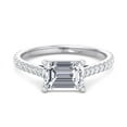 thumbnail image 2 of Moana - Moissanite East West Emerald Cut Lab Diamond Engagement Ring with Sidestones, 2 of 4