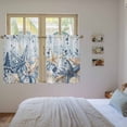 thumbnail image 3 of Blue Eucalyptus Coastal Kitchen Curtains 54 Inch Length, Beach Starfish Shell Nautical Ombre Tiers Curtains for Bathroom Bedroom Cafe, Light Filtering Small Window Treatment Drapes 2 Panels 42"Wx54"L, 3 of 8