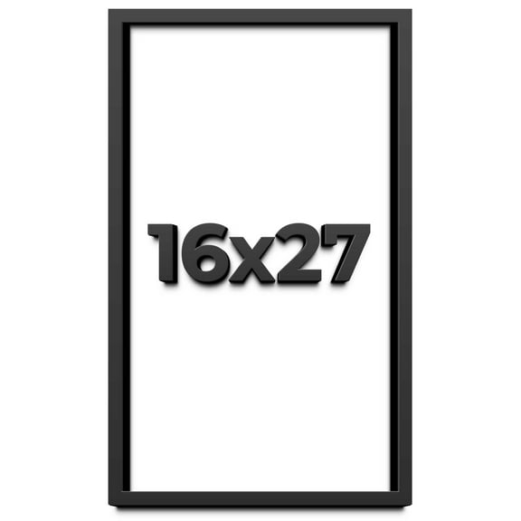 16x27 Shadow Box Frame Black | 1 inches Deep Real Wood Contemporary Shadowbox Display Frame | UV