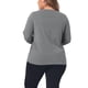 thumbnail image 3 of Blusas de mujer de tallas grandes Agnes Orinda, camisetas de cuello en V cruzado, casuales, de manga larga, talla 1X, gris, 3 of 6