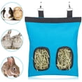 thumbnail image 2 of Bolsa de heno para conejos, alimentador de heno para cobayas, colgante de animales pequeños, tela Oxford 600D grande (paquete de 2) (azul) JM, 2 of 5