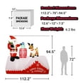 thumbnail image 2 of 8 FT Tall Christmas Inflatable Santa & Reindeer on the Roof Holiday Yard Decoration, Internal LED Lights, 2 of 6
