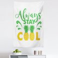 thumbnail image 1 of Stay Cool Tapestry, Always Stay Cool Calligraphy Summer Vibe Pineapple Fruit, Fabric Wall Hanging Decor for Bedroom Living Room Dorm, 5 Sizes, Lime Green Earth Yellow, by Ambesonne, 1 of 1