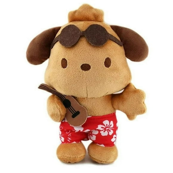 Sanrio Hawaii Limited Edition Black Hello Kitty Plush Toy Pacha Dog Children'S Playmates 7.88 inch, Gifts For Xmas/New Years/Thanksgiving/Birthday/Children's Day