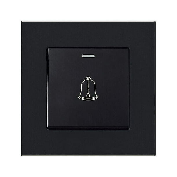 Ttio Botón de timbre para exteriores, interruptor de timbre con panel de vidrio templado de 220 ~ 250 V, botón pulsador de timbre inalámbrico a prueba de agua, 3,38 pulgadas (hy)