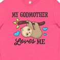 thumbnail image 4 of Inktastic My Godmother Loves Me with Sloth and Hearts Youth T-Shirt, 4 of 5