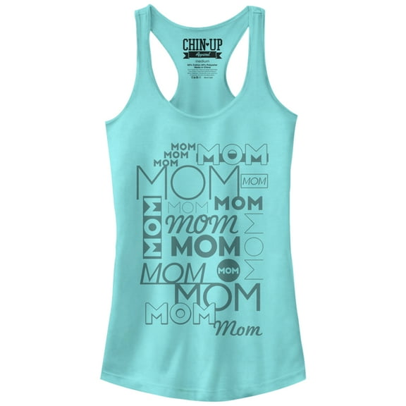 Junior's CHIN UP Mom Mom Mom  Racerback Tank Top Cancun 2X Large