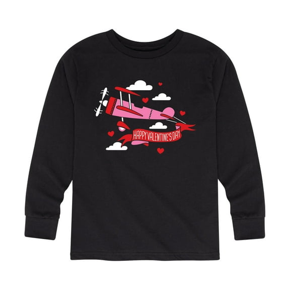 Instant Message - Valentine Airplane - Valentine Love Youth Long Sleeve Tee
