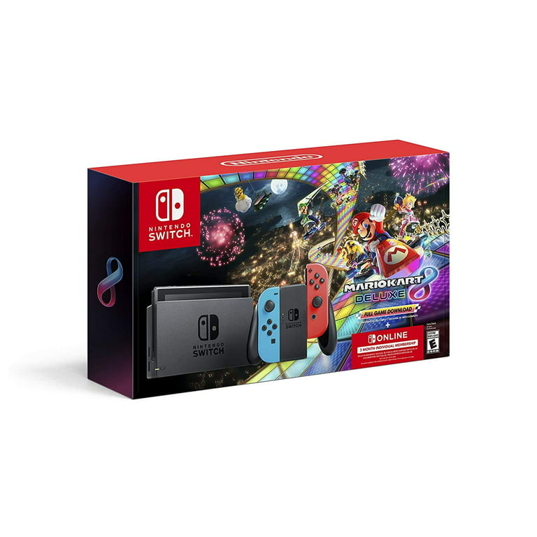 2022 Nintendo Switch Console with Mario Kart 8 Deluxe - Neon Red/Blue  Joy-Con, 6.2