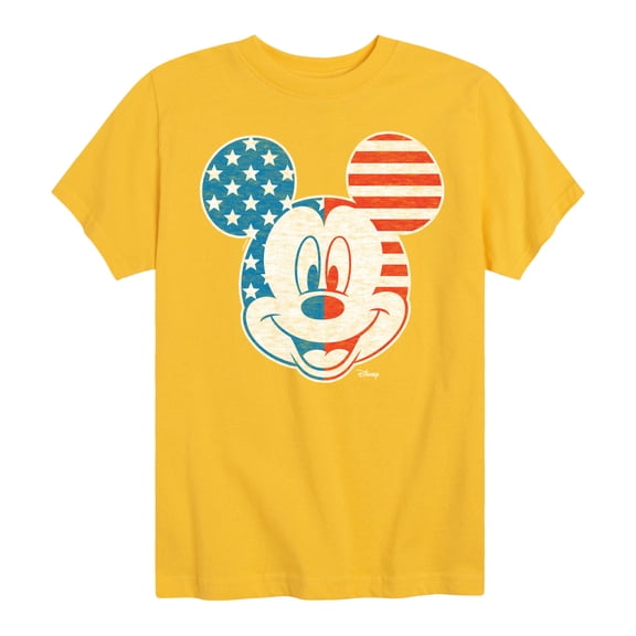 Disney - Americana - Mickey Face Stars And Stripes - Toddler And Youth Short Sleeve Graphic T-Shirt