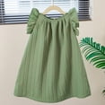 thumbnail image 5 of Jinhomg Toddler Girls Summer Dresses Cute Ruffle Hem Midi Dress Loose Fit Comfy Sleeveless Ruched Dresses Baby Kids Cute Playwear Green 3-4Years, 5 of 8