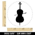thumbnail image 2 of Cello Music Instrument Silhouette Self-Inking Rubber Stamp Ink Stamper - Pink Ink - Small 3/4 Inch, 2 of 7