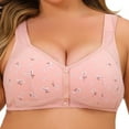 thumbnail image 2 of Jdkau Bras for Women No Underwire Plus Size Bras Front Closure Bras Full Coverage Bras Wireless Comfortable Bra（Light Pink,62）, 2 of 8