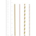 thumbnail image 2 of GUSTO [200 Pack] Pink & Gold Paper Straws Disposable, 100% Biodegradable Multi-Pattern Party Straws for Birthday, Wedding and Holiday Decoration - Formerly Comfy Package, 2 of 6