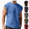 thumbnail image 3 of guisaled Men Tank Tops Big and Tall Casual Stylish Sleeveless Tee Shirts Solid Color Loose Fit Gym Workout Running Tank Top, 3 of 6