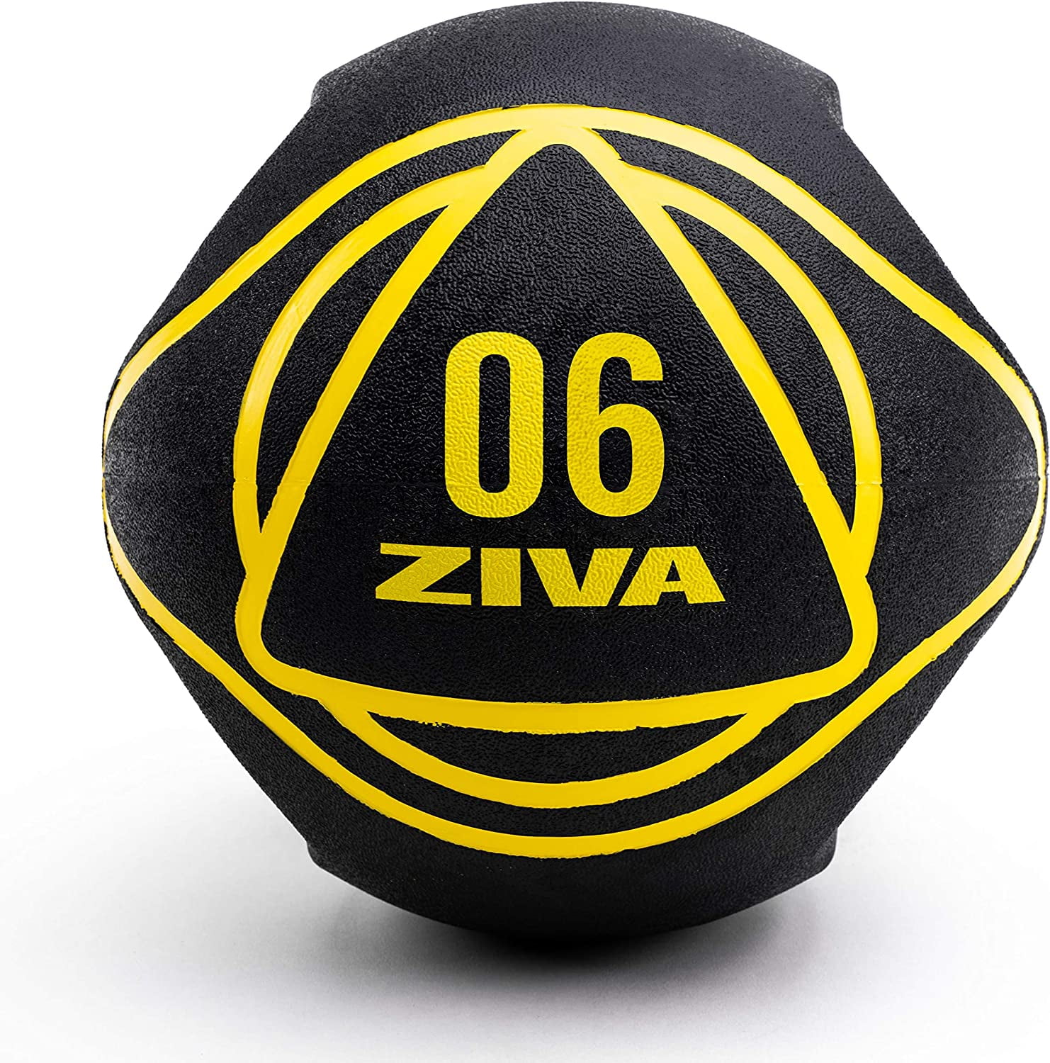 ZIVA Dual Grip Rubber Medicine Ball Durable Rubber Shell, Molded EasyGrip Dual Handles