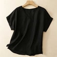 thumbnail image 2 of Sexlip Women's Top V-Neck Short Sleeve Casual Stylish Look Daily Wear Essential Durable Quality Fashion Forward Modern Style Black L, 2 of 6