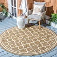 thumbnail image 3 of Safavieh Courtyard Alina Geometric Quatrefoil Indoor/Outdoor Area Rug, Brown/Bone, 4' x 4' Round, 3 of 14