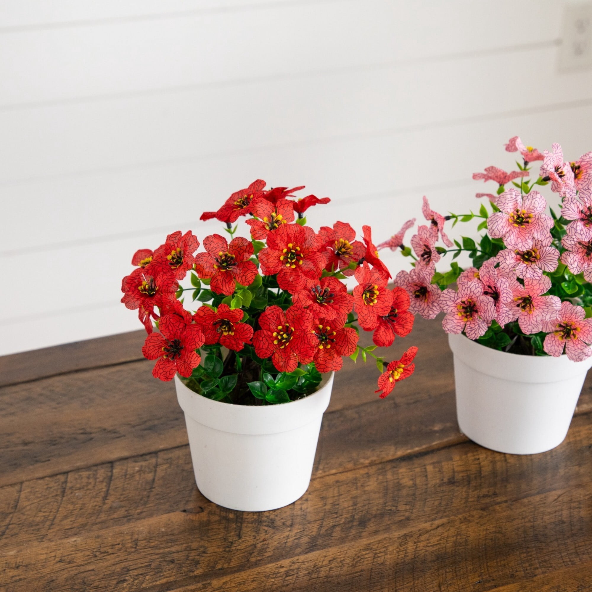 7in. Artificial Spring Daisy in White Pot - Set of 3