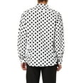 thumbnail image 3 of INSPIRE CHIC Men's Shirt Polka Dots Pattern Point Collar Long Sleeve Button Down Shirt 46 White and Black, 3 of 6