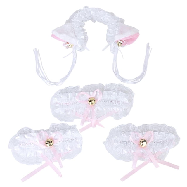 Conjunto de Cosplay de sirvienta de , diadema con , s de gargantilla, disfraz de Halloween Zulema Gato blanco Cosplay Set Collar Orejas diadema Puños Set