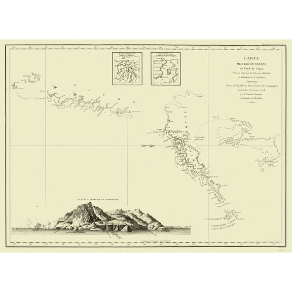 Historic Map - North Japan - Kaftrikum 1643 - Vintage Wall Art