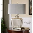 thumbnail image 1 of Uttermost Molinara Contemporary Glass and Metal Table Lamp in Nickel/Beige, 1 of 2