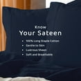 thumbnail image 4 of Loomsnest 100% Long Staple Cotton 400 Thread Count Sateen Sheet Set, Wrinkle Resistant, Deep Pocket, Fits up to 18", Full, Navy, 4 of 10