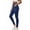 01 Dark Blue, variant on Womens Pants V Cross Waist Workout Leggings Tummy Control Running Yoga Pants with Pockets