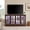 Cherry, variant on TV Stand Display Cabinet, Glass Door Media Console w/ RGB LED & Adjustable Shelves, Entertainment Center, White