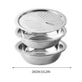 thumbnail image 3 of Weloille Stainless Steel Grater Basin, Vegetable Slicer Shredder Slicer Grater Kitchen Radish Eraser Multi-Purpose Slice Planer Multi-Function with Drain Basin, 3 of 9