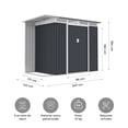 thumbnail image 3 of Cobertizo de Almacenamiento para Jardin Exterior Falcon Relan 257x142x184 cm de Acero Galvanizado, 3 of 10