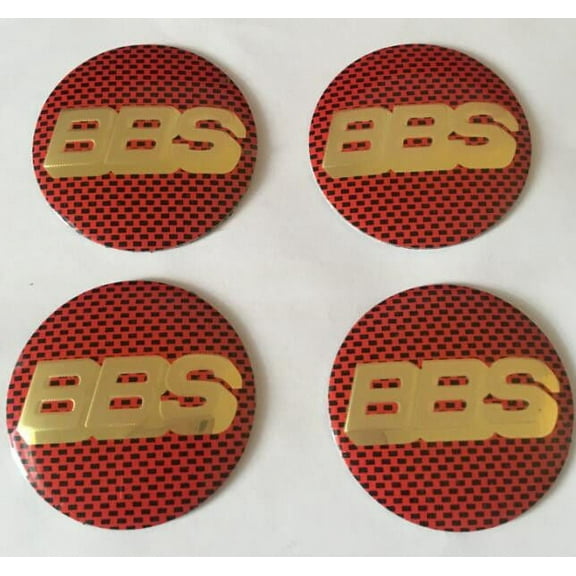 4x 56mm 2.2" Universal Red BBS Wheel Center Hub Cap Emblem Badge Decal sticker
