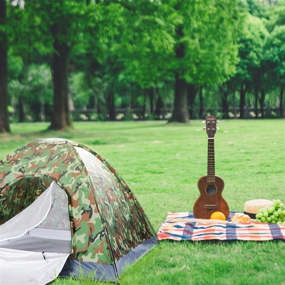 3-4 Person Camouflage Dome Tent Waterproof, UV-Resistant, Portable Quick-Setup Tent Features Silver-Coated Fiberglass Poles Family Outdoor Gear for Hiking, Parks, and Camping