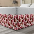 thumbnail image 1 of Exotic Bed Skirt, Chestnut Seeds Autumn Fall Leaves Pastel Season Branches Botanical, Elastic Bedskirt Dust Ruffle Wrap Around for Bedding Decor, 4 Sizes, Pink Redbrown and Blush, by Ambesonne, 1 of 2