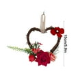 thumbnail image 3 of YFTDEF Heart Shaped Artificial Flower Wreath, Decorative Rattan Wall Art, Wedding Door Hanging Decor, Ideal for Valentine's Day and Anniversaries, Easy Care Home Decoration, 3 of 4