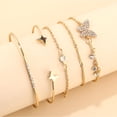 thumbnail image 4 of Juego de pulseras de cadena de oro bohemio para mujeres y niñas, múltiples capas apilables, brazalete abierto, brazalete ajustable, joyería cubana italiana para mujeres y niñas, regalo Xemadio WMPH-923, 4 of 5