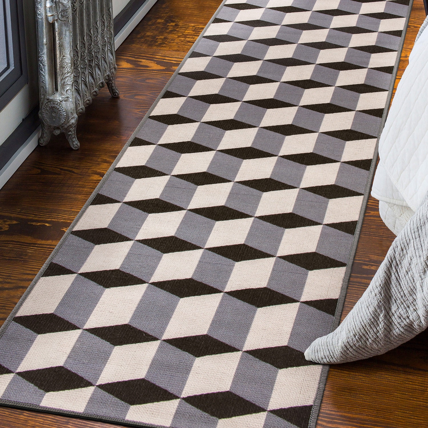 World Rug Gallery Contemporary Geometric Flatweave Indoor/Outdoor Area Rug - GRAY 2'x7'