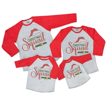 

7 ate 9 Apparel Matching Family Merry Christmas Shirts - Santa s Christmas Squad Red Shirt 3T