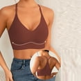 thumbnail image 4 of Yotami Wireless Sleep Bras for Women Breathable Underwear for Work Solid Color Push Up Support Bra, 34C, Wine, 4 of 4