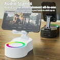 thumbnail image 5 of Wireless Induction Audio Bluetooth Speaker 5in1 Phone Holder Emergency Rechargeable (3000mAh) with Colorful Ambient Light 300° Foldable for Tablet iPhone Android, Womens Birthday Gifts(Pink), 5 of 21