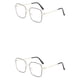 thumbnail image 3 of Jumpingount Gafas de miopía de Metal con lentes antiazules, gafas cuadradas ligeras transparentes, suministros de oficina para hombres Marco de oro negro Luz plana anti-azul 2piezas, 3 of 6